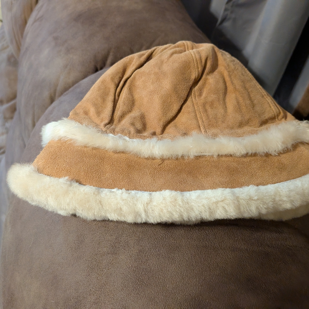 UGG Cream Fur and Brown Interior Hat